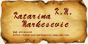 Katarina Markešević vizit kartica